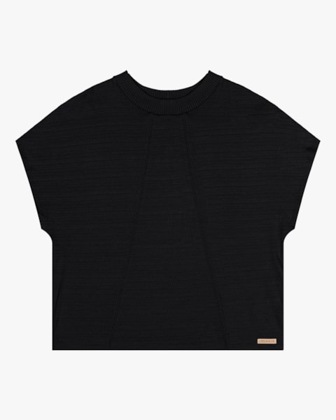 Blusa Manga Curta em Viscose com Retilínea Cereja Rosa