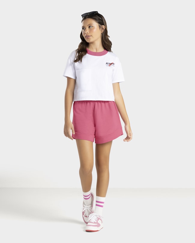 Blusa Manga Curta Juvenil com Bolso - BaseD - Branco-c42ed808-18d6-4b20-bfaa-fd4194674482