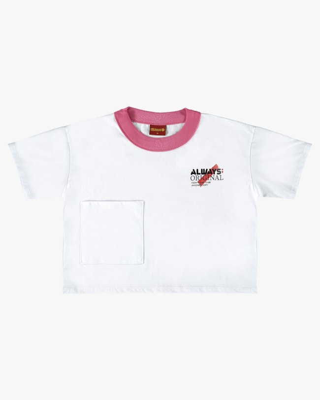 Blusa Manga Curta Juvenil com Bolso - BaseD - Branco-0cdf35e1-17c4-445f-983f-e5c02b6fcf35