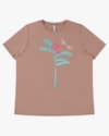 Blusa Manga Curta Plus Size com Estampa - Cereja Rosa - Aveia P-45a07482-b6ab-4432-9bf0-d69119ea11fd