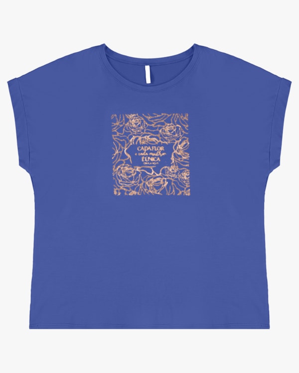 Blusa Manga Curta Plus Size com Estampa - Cereja Rosa - Lazúli P