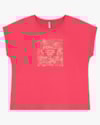 Blusa Manga Curta Plus Size com Estampa - Cereja Rosa - Rosa-a8eebc89-b197-42ca-87b8-778604e727af