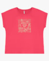 Blusa Manga Curta Plus Size com Estampa - Cereja Rosa - Rosa-95448d80-0a1e-4a1b-bb61-d36eb30a7a7a