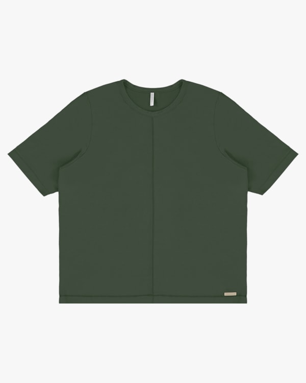 Blusa Manga Curta Plus Size em Tricot Viscose - Cereja Rosa - Basílico