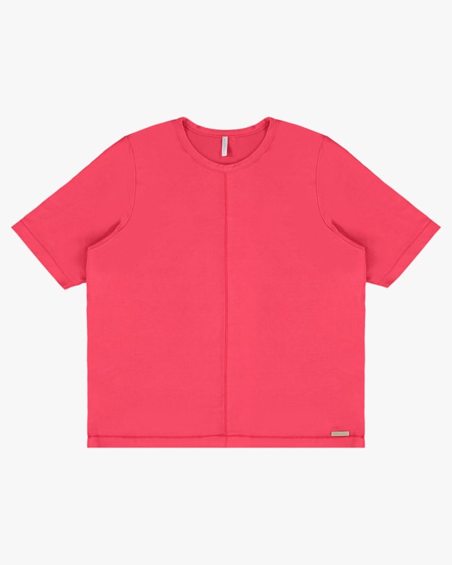 Blusa Manga Curta Plus Size em Tricot Viscose - Cereja Rosa - Rosa P-8c86584b-7bb8-4ca9-9d19-c1b50628a9d9