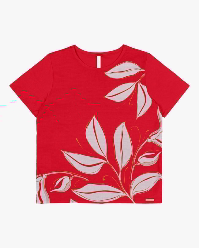 Blusa Manga Curta Plus Size Estampada Cereja Rosa-b37a5aec-6b22-42bb-b1d2-792bda9aedcf