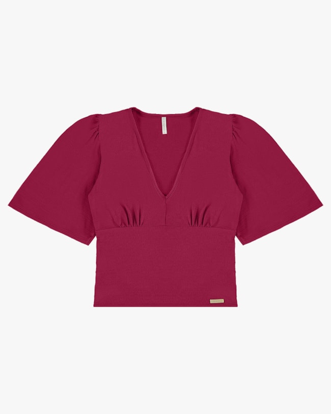 Blusa Manga Evasê em Viscose - Cereja Rosa - Cabernet P-4209c78c-b3f6-40e6-9b61-03253e758028