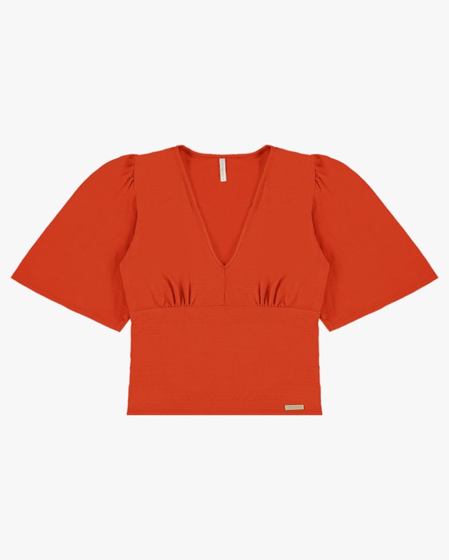 Blusa Manga Evasê em Viscose - Cereja Rosa - Carrot P-41683f02-e973-428b-9d0c-4c20dfb596ab