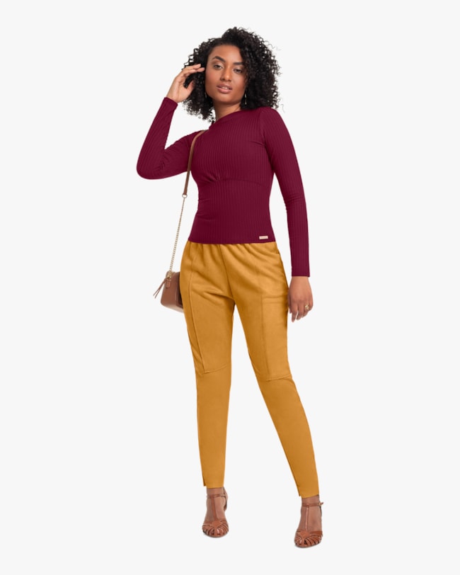 Blusa Manga Longa Canelada Cereja Rosa Vinho-1b39037f-9152-4560-95f8-1e27db1bc1db