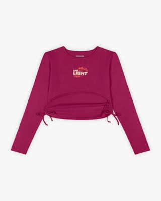 Blusa Manga Longa Juvenil Feminina com Ajuste Lateral - BaseD - Marsala