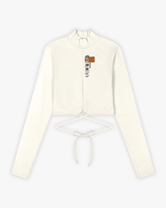 Blusa Manga Longa Juvenil Feminina com Amarração - BaseD - Natural-007dd441-9677-4dfe-b6ae-e637e465f88f