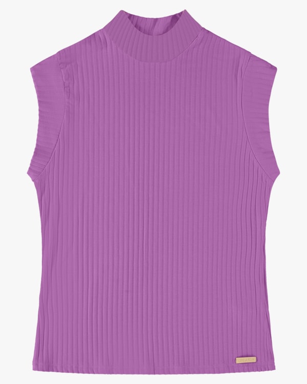 Blusa Muscle Tee em Canelado Viscose - Cereja Rosa - Deep Violet