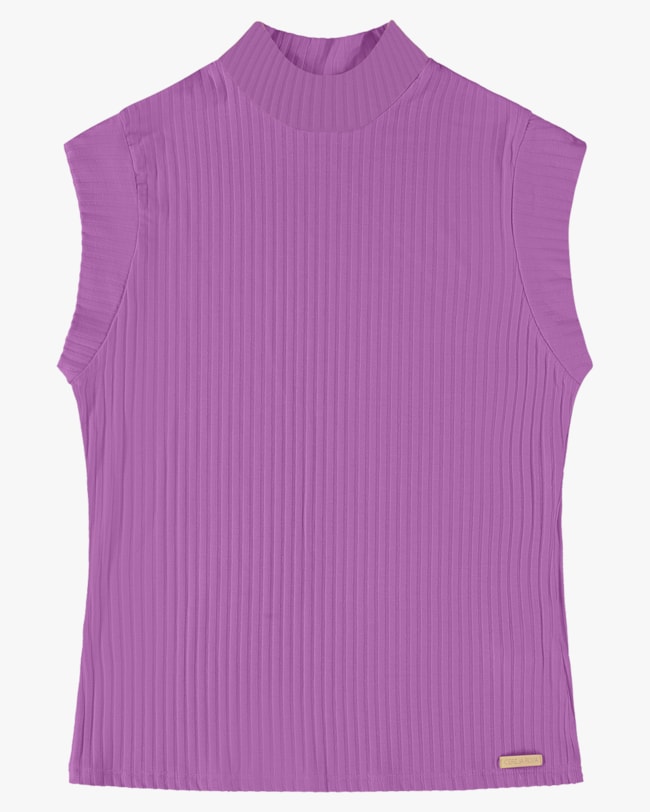 Blusa Muscle Tee em Canelado Viscose - Cereja Rosa - Deep Violet-dc44d044-5a9e-43ee-b71f-ad529c93152c