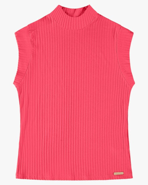 Blusa Muscle Tee em Canelado Viscose - Cereja Rosa - Rosa