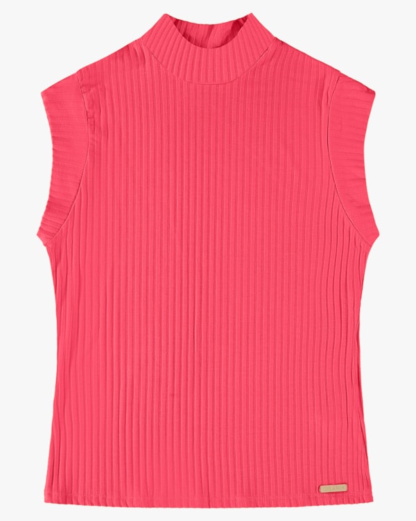 Blusa Muscle Tee em Canelado Viscose - Cereja Rosa - Rosa
