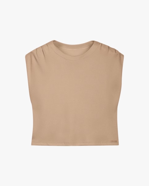 Blusa Muscle Tee em Malha Texturizada - Cereja Rosa - Toffee