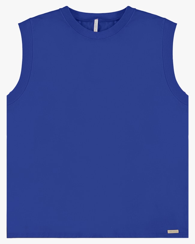 Blusa Muscle Tee Plus Size em Meia Malha - Cereja Rosa - Azul-879e3a09-19b8-4d7a-afe2-39393924fce3