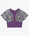 Blusa Plus Size Canelada com Recortes Estampado - Cereja Rosa - Roxo P-e4891880-ef32-4dd2-afd8-9ffdbde02672