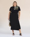Blusa Plus Size com Estampa em Crepe e Resort - Cereja Rosa - Preto P-eaeea70e-8d60-4e55-b61d-b721ab2e339a