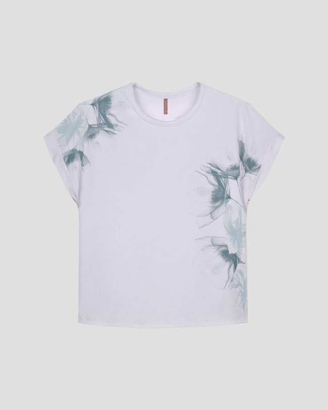 Blusa Plus Size com Estampa Floral Cereja Rosa Branco-5388455c-bd42-45e8-8502-1f77c451633c
