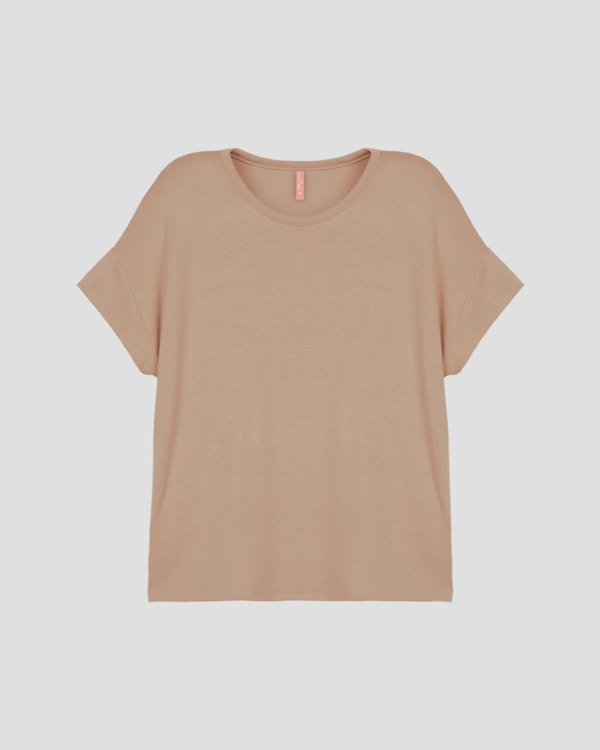 Blusa Plus Size em Malha Tricot Viscose Cereja Rosa Marrom
