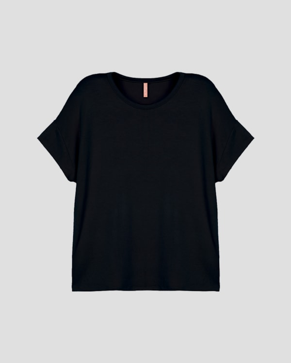 Blusa Plus Size em Malha Tricot Viscose Cereja Rosa Preto