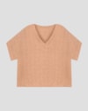 Blusa Plus Size em Viscose Estampa Decote V Cereja Rosa Bege-f497342d-b534-4dea-bcbc-b9ad3d59d191