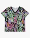 Blusa Plus Size Estampada com Retilínea - Cereja Rosa - Preto P-da29d95b-eb28-457d-83a9-0e76ab61ea91