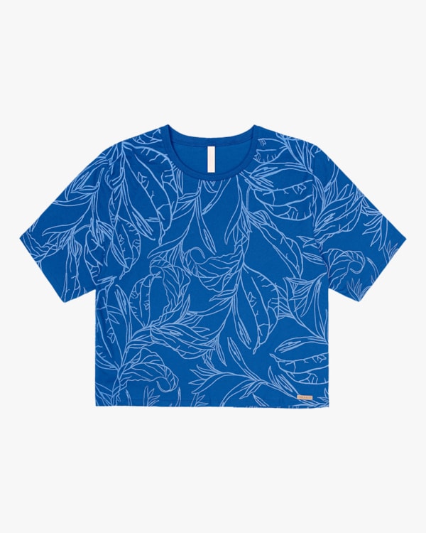 Blusa Plus Size Estampada em Meia Malha Cereja Rosa