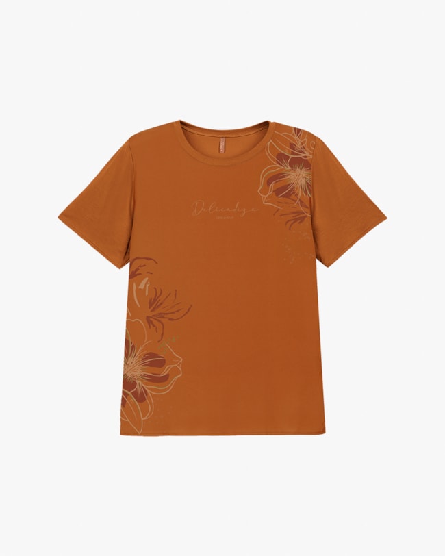 Blusa Plus Size Feminina com Estampa Floral - Cereja Rosa - Inca-372e2690-f66c-4f19-bafc-5633464cf7cd