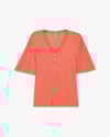 Blusa Plus Size Feminina com Manga Ampla e Botões - Cereja Rosa - Mango-9240bd6b-7eb6-4934-97a1-1337d104d97a