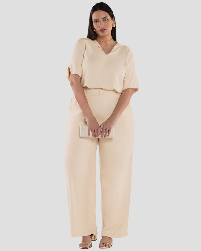 Blusa Plus Size Feminina Decote V em Tecido Plano – Cereja Rosa – Areia-45de3c82-58c6-4fb3-8910-f6daf0cda15d