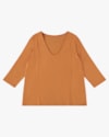 Blusa Plus Size Manga 3/4 em Viscose - Cereja Rosa - Orange P-dda61089-a9be-4554-93ed-94e7ee154c71