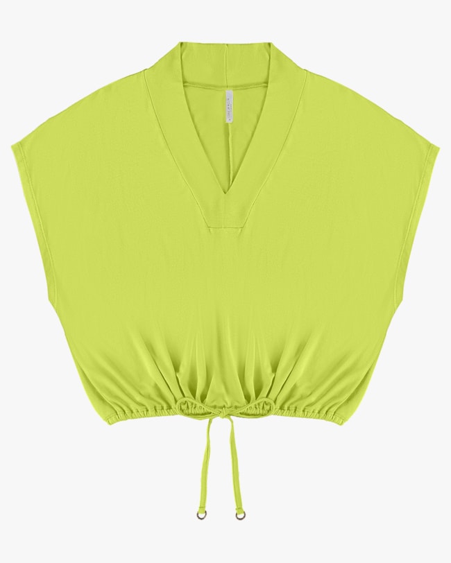 Blusa Plus Size Manga Curta com Ajuste na Barra - Cereja Rosa - Aspargo P-8f7c6468-3465-424a-9bd3-04394c9e69e6