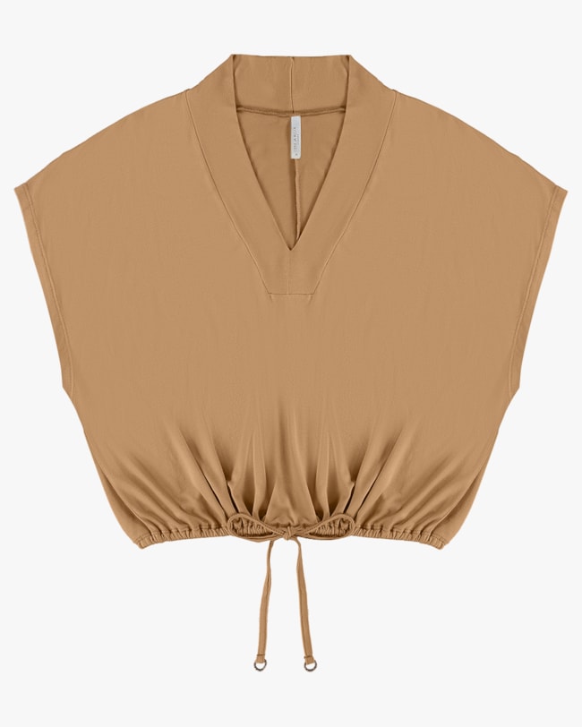 Blusa Plus Size Manga Curta com Ajuste na Barra - Cereja Rosa - Capim Dourado P-f21d1483-8dbd-429b-87cd-b65b371b3fb0