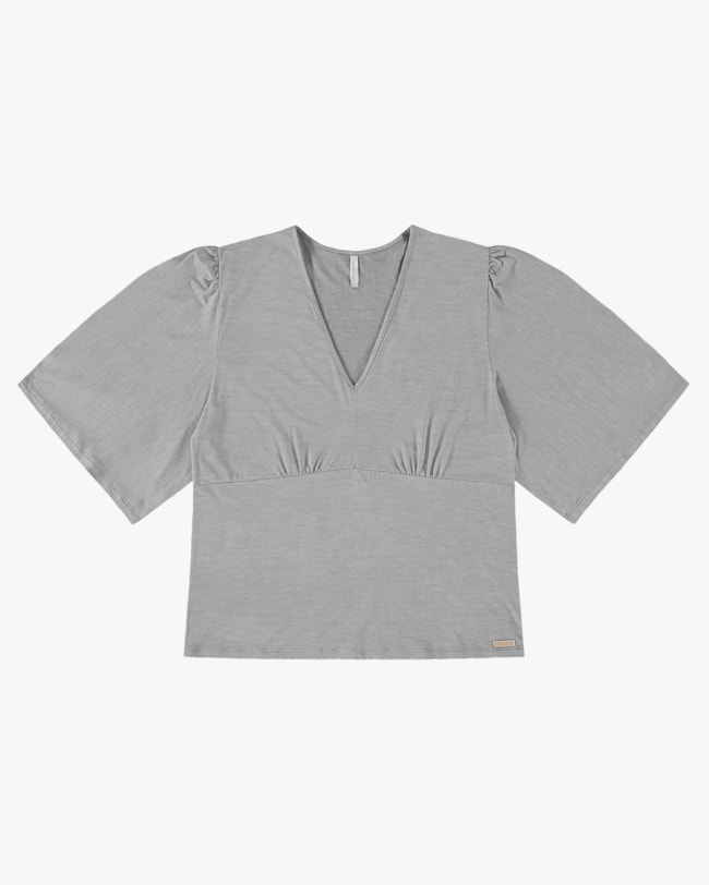 Blusa Plus Size Manga Flare em Viscose Crepe - Cereja Rosa - Mescla P-9bfd274f-c3b1-43fe-a04d-6ff045d0c238