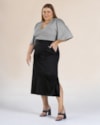 Blusa Plus Size Manga Flare em Viscose Crepe - Cereja Rosa - Mescla P-1010f494-285a-4e85-bd6e-b00eebc67ac0