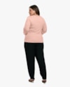 Blusa Plus Size Manga Longa com Decote Franzido - Cereja Rosa - Nude-43db1d14-bcc0-48bd-920f-a5efb40c304e