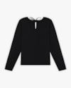 Blusa Plus Size Manga Longa com Decote Gota - Cereja Rosa - Preto-G-1a2ebf79-2468-4cc9-9f5f-0a3011e97f9c