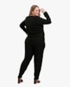 Blusa Plus Size Manga Longa com Decote Gota - Cereja Rosa - Preto-G-4a7ea3c1-3ceb-41f9-ac5e-bfd75a7590f7