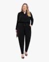 Blusa Plus Size Manga Longa com Decote Gota - Cereja Rosa - Preto-G-5f96fdb3-a2c8-4b58-8988-3ec1833ec969