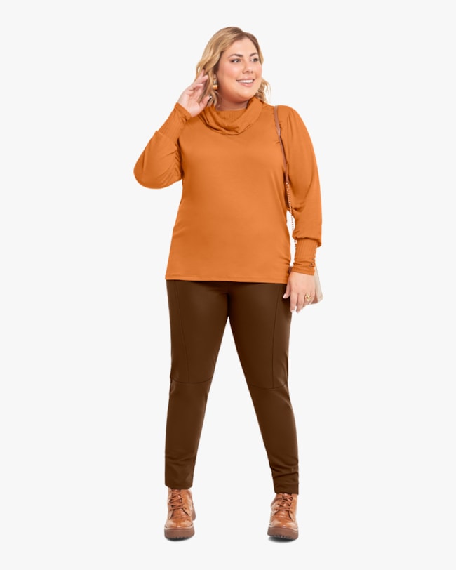 Blusa Plus Size Manga Longa com Gola Ampla Cereja Rosa Amarelo-bcb4aa8d-ffc7-4bad-9761-ad21e56c9f9a