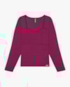 Blusa Plus Size Manga Longa em Viscose com Recorte - Cereja Rosa - Marsala-39a1b39c-6380-48f7-b551-698ebbf9eb21