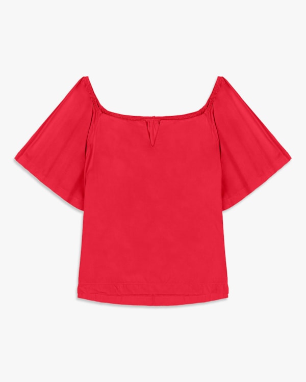Blusa Plus Size Ombro a Ombro em Viscose - Cereja Rosa -Hibisco