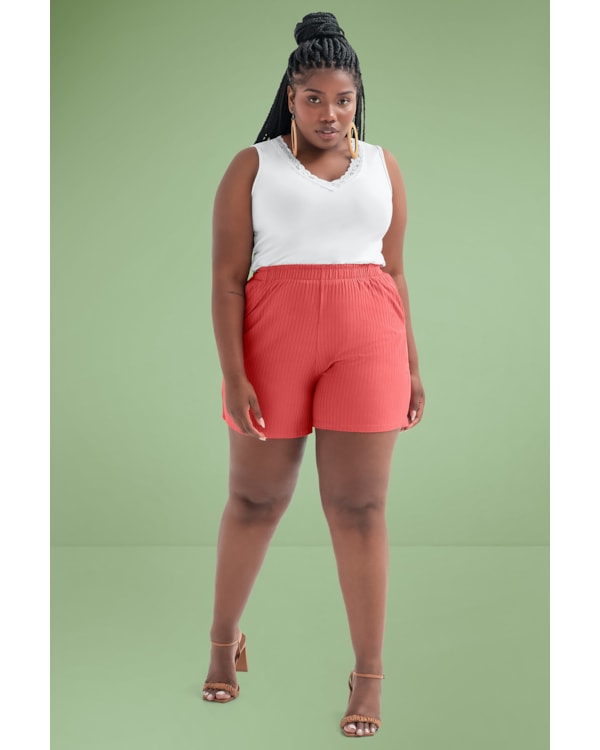 Blusa Regata Feminina Cereja Curves Básica