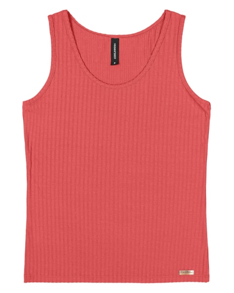 Blusa Regata Feminina Cereja Rosa Básica