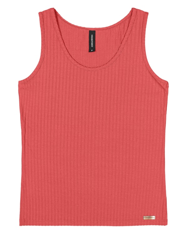 Blusa Regata Feminina Cereja Rosa Básica