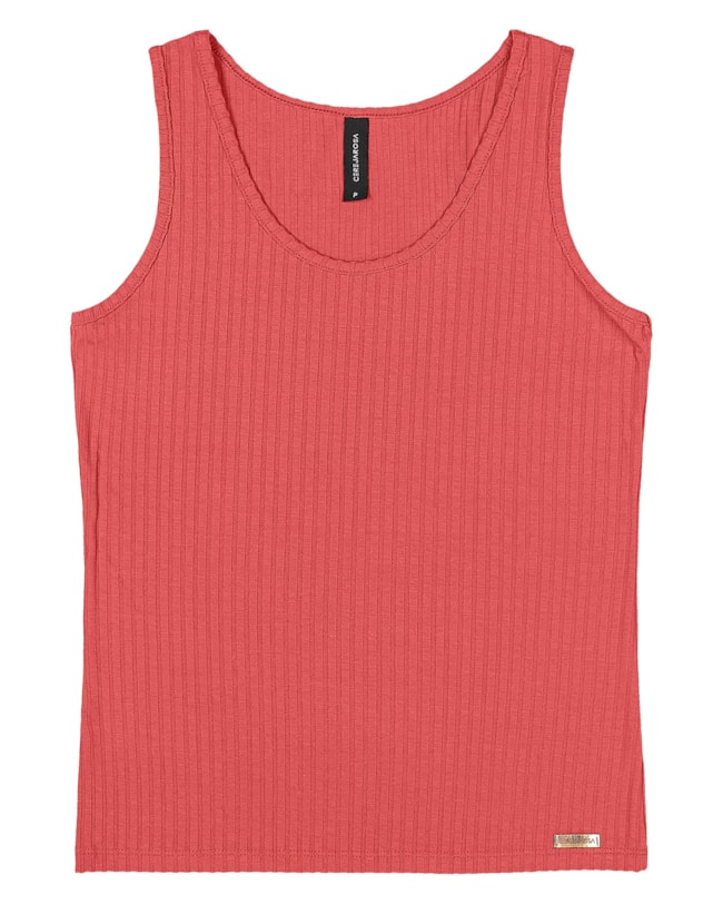 Blusa Regata Feminina Cereja Rosa Básica-b078f7ab-81d3-482d-b235-f143c2cde278