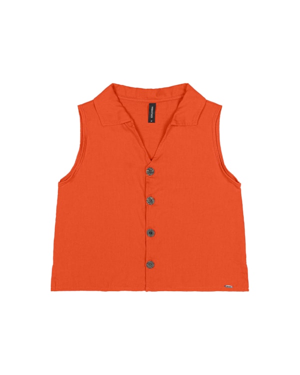 Blusa Regata Feminina Cereja Rosa Botões