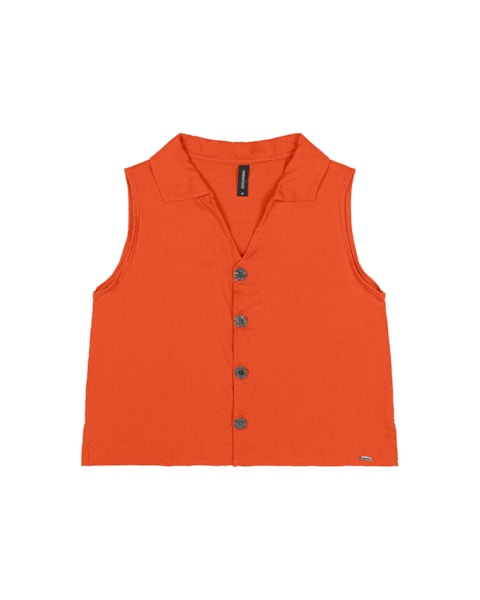 Blusa Regata Feminina Cereja Rosa Botões